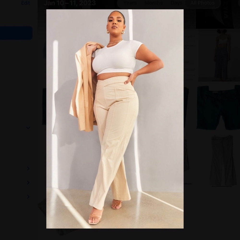 PRETTYLITTLETHING Beige Women's Pants sz18